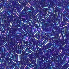Miyuki Bugle 3mm Beads Cobalt lined sapphire ab BGL1-353